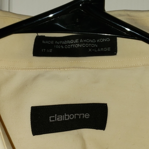 Men's Claiborne short sleeve button down shirt size XL yellow - Picture 3 of 6